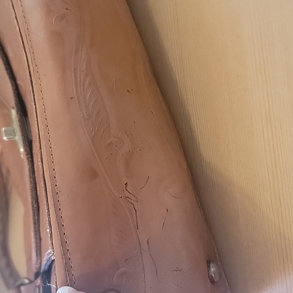 Patricia Nash Rose Florence Tooled Leather Satchel - Picture 3 of 9